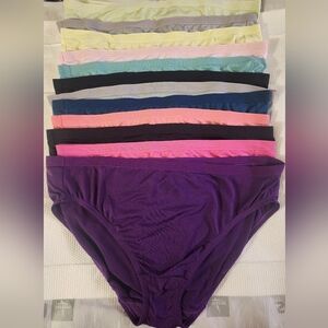 WOMEN'S BREATHABLE MICRO-MESH HI-CUT PANTIES ASSORTED 12-PACK - SIZE: 12